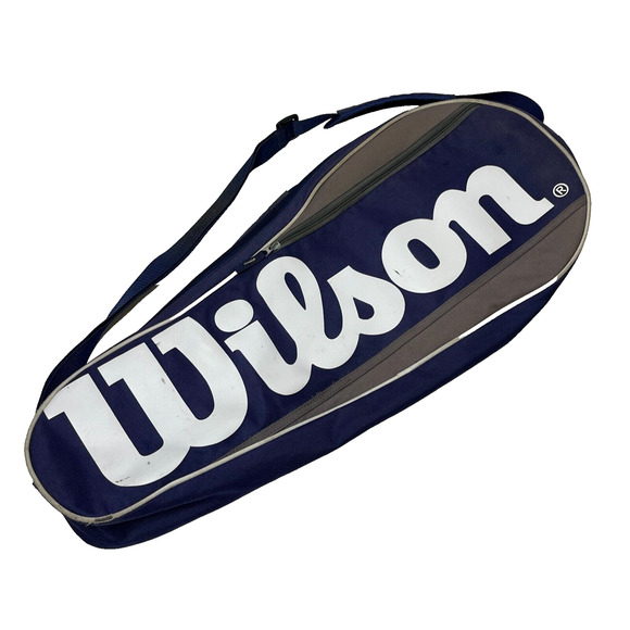 Wilson Tennis Racquet Bag Shoulder Strap & Handle Navy/Gray/White Racket Carrier - Picture 1 of 16